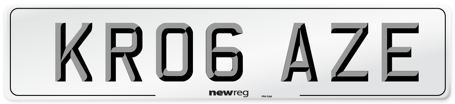 KR06 AZE Number Plate from New Reg
